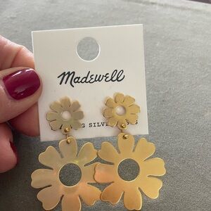 Madewell Gold Flower Drop Earrings
